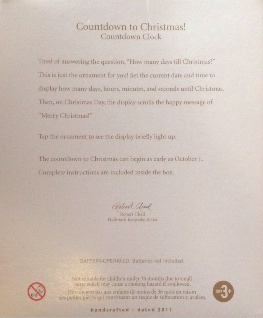 Countdown To Christmas! - Countdown To Christmas (Santa) ornament collectible [Barcode 795902168940] - Main Image 2