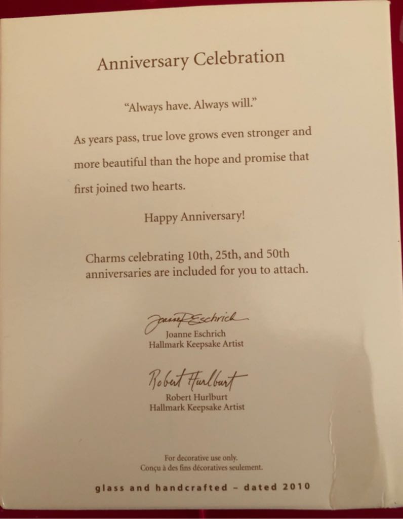Anniversary Celebration   ornament collectible [Barcode 795902169343] - Main Image 2