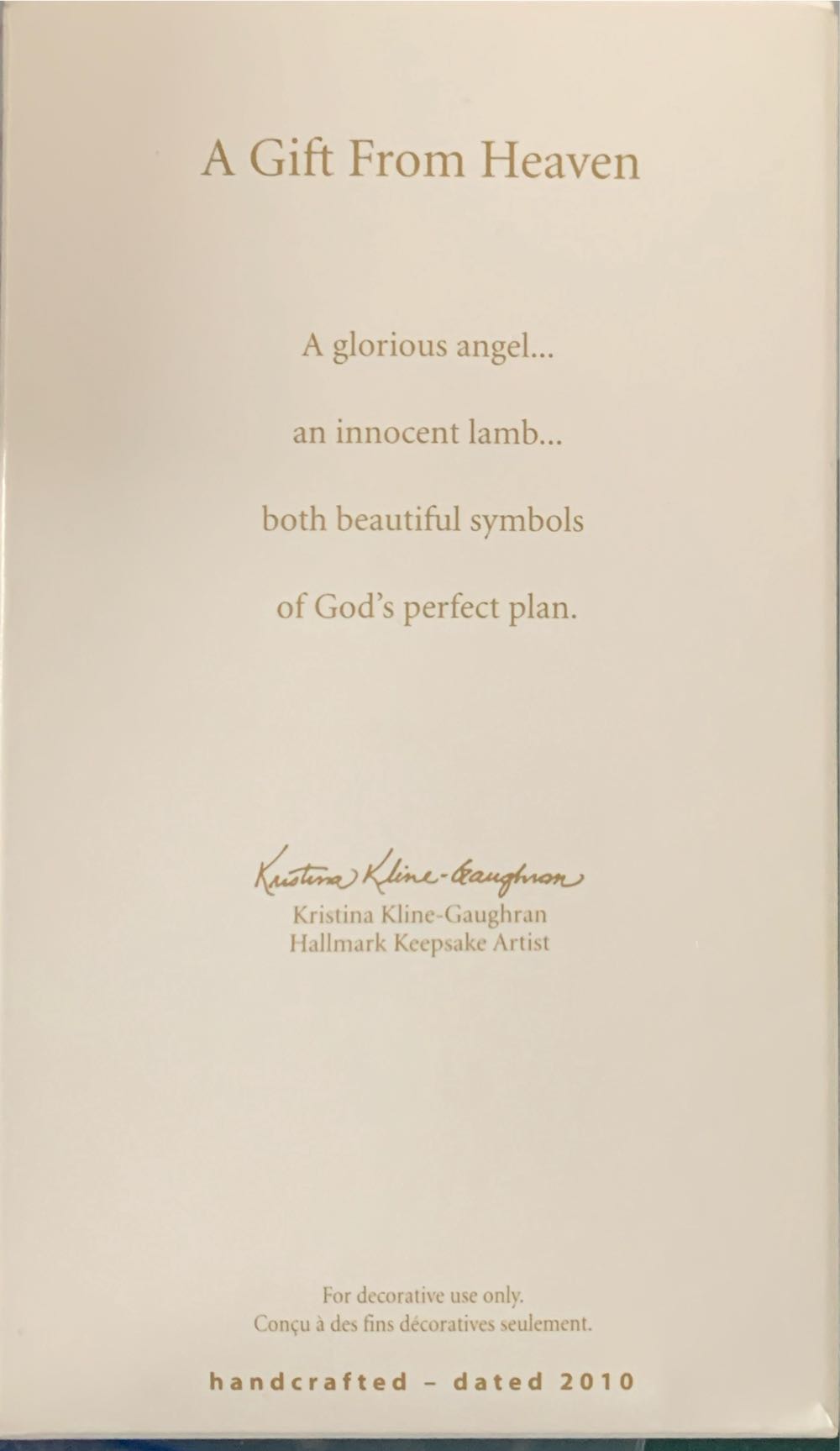 A Gift From Heaven  (Angels) ornament collectible [Barcode 795902173500] - Main Image 3