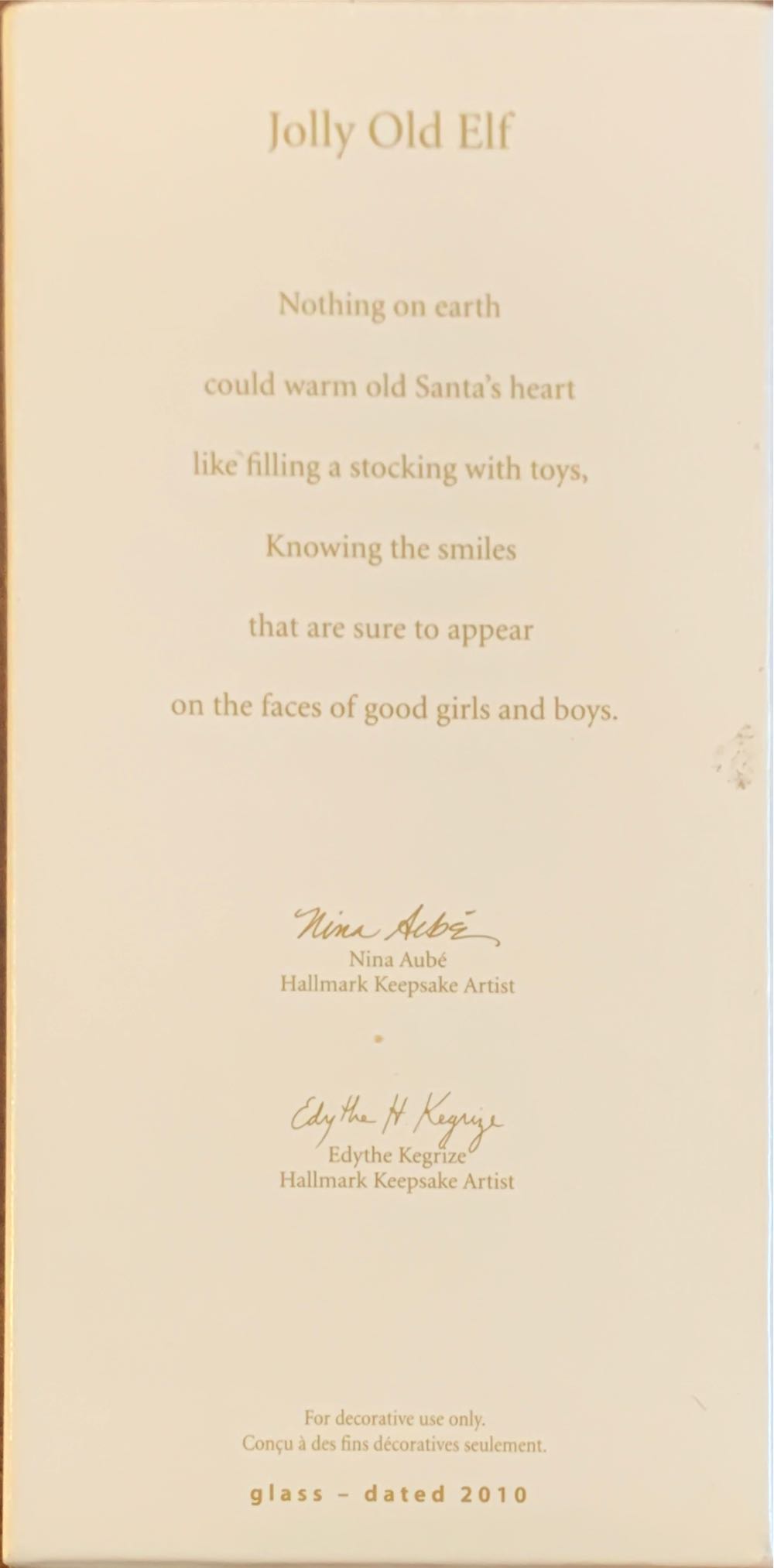 Jolly Old Elf - Santa (Blown Glass) ornament collectible [Barcode 795902174255] - Main Image 2