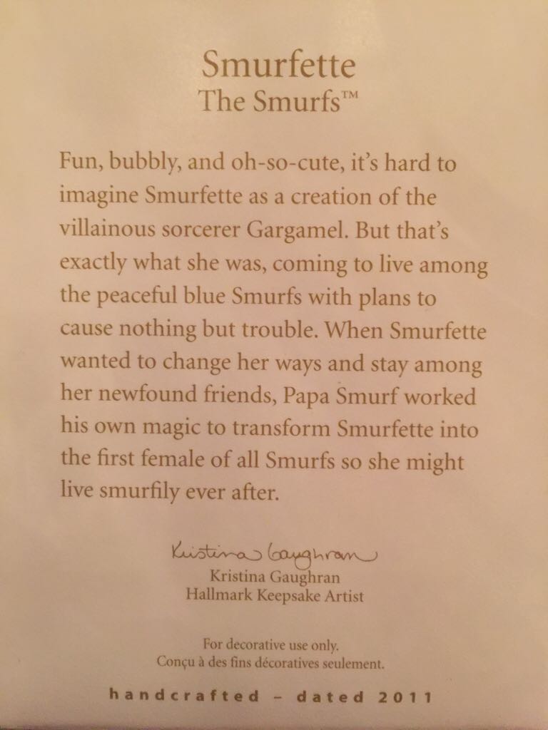 Smurfette - The Smurfs (Movies & TV) ornament collectible [Barcode 795902191559] - Main Image 2
