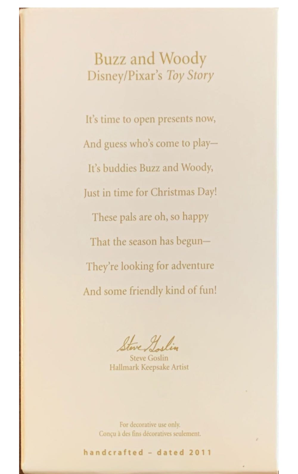 Buzz And Woody - Toy Story (Disney) ornament collectible [Barcode 795902191764] - Main Image 3