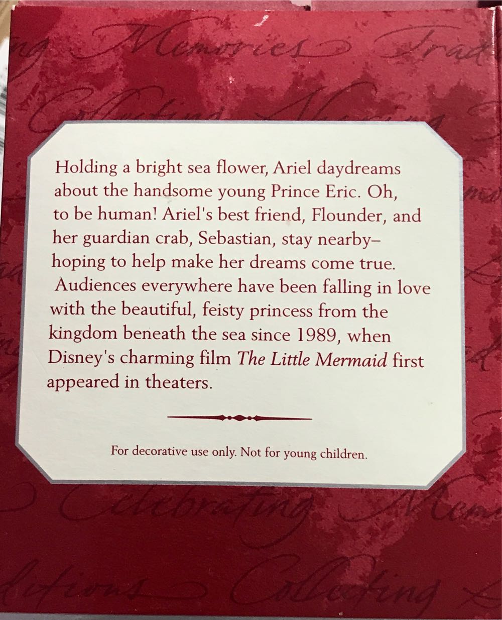 Daydreams - Disney’s The Little Mermaid (Disney) ornament collectible [Barcode 015012455915] - Main Image 2