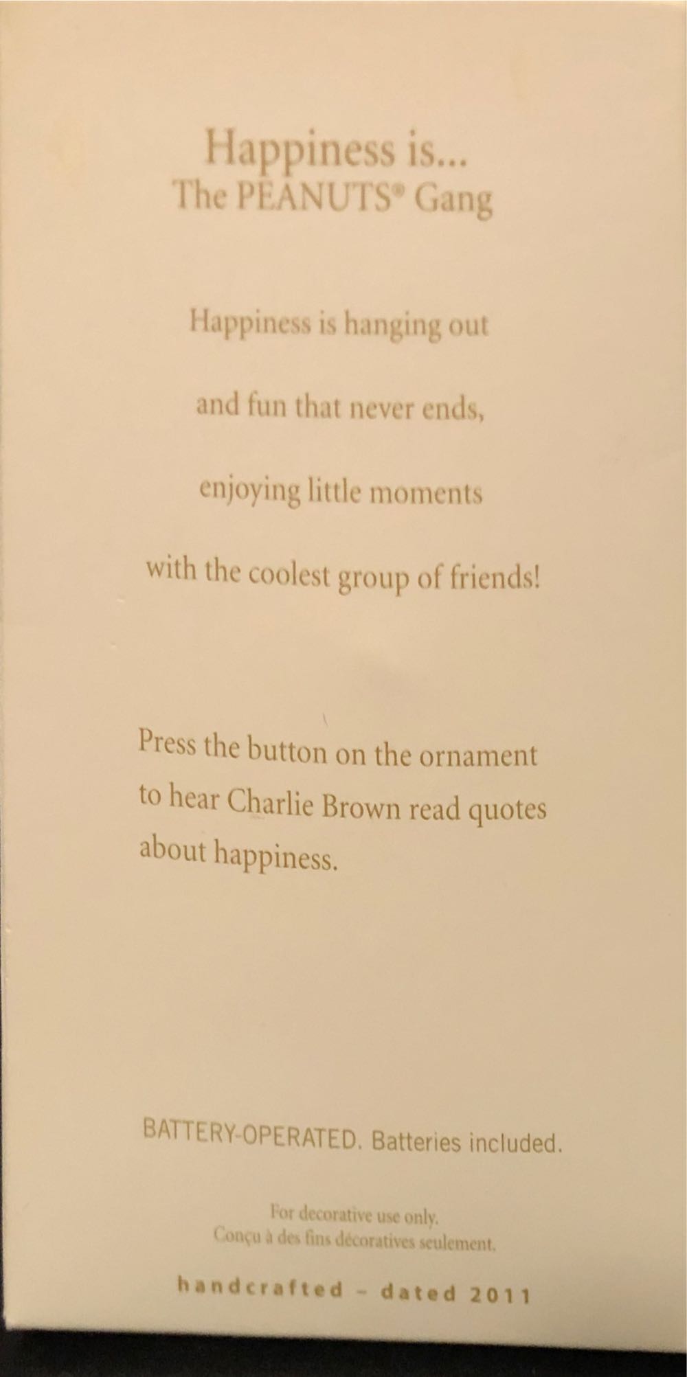 Peanuts: Happiness Is... - The Peanuts Gang (Peanuts) ornament collectible [Barcode 795902193058] - Main Image 2