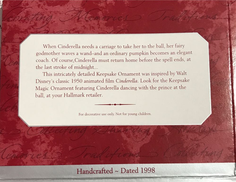 Cinderella - Coach - Disney Cinderella (Cinderella) ornament collectible [Barcode 015012457773] - Main Image 2