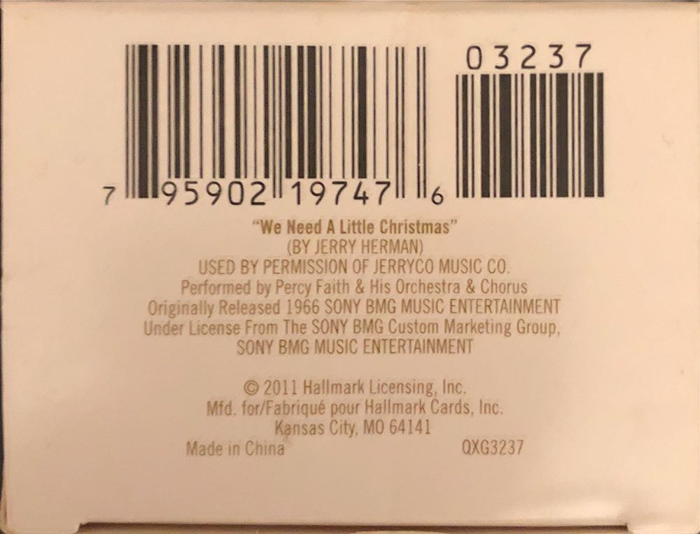 We Need A Little Christmas - Magic Sound (MAGIC, We Need a Little Christmas Percy Faith) ornament collectible [Barcode 795902197476] - Main Image 3