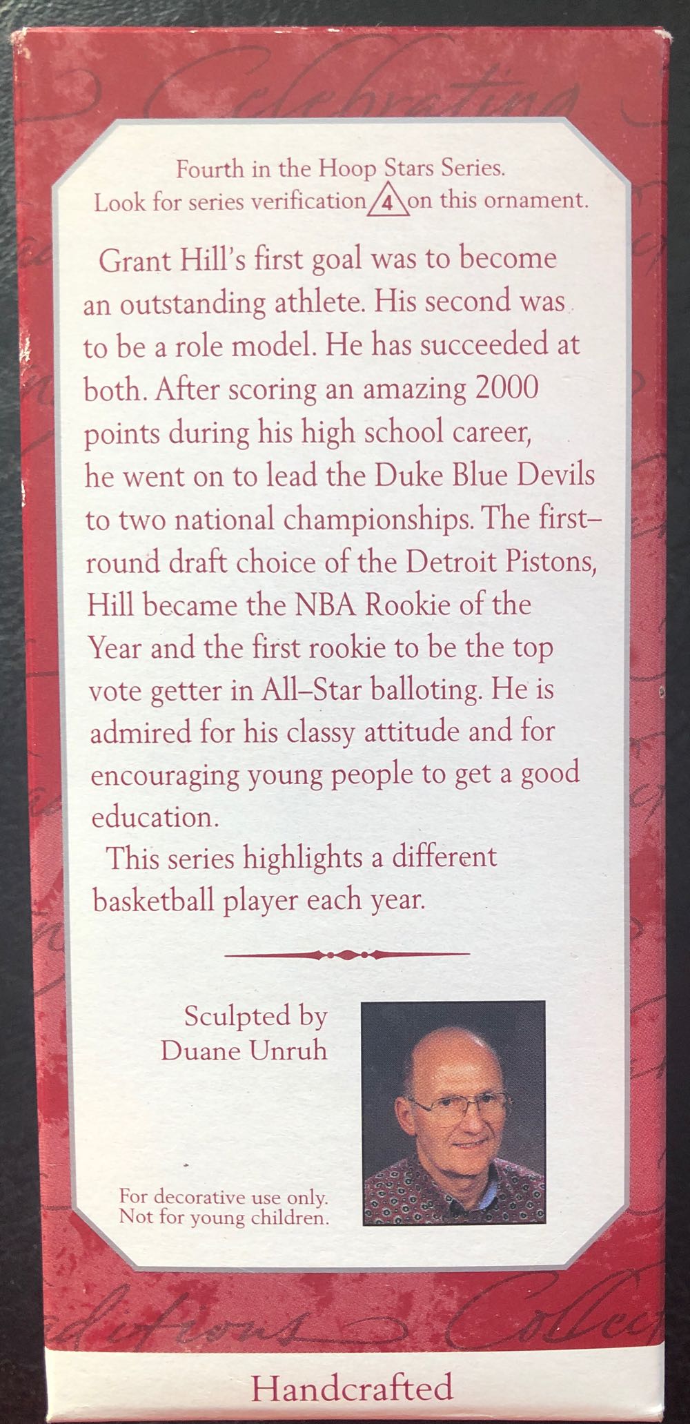#4 Grant Hill - Hoop Stars (Basketball) ornament collectible [Barcode 015012457803] - Main Image 2