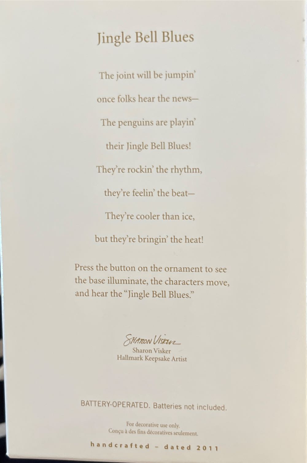 Jingle Bell Blues - Penguins (Magic - Light, Sound & Motion) ornament collectible [Barcode 795902197568] - Main Image 2
