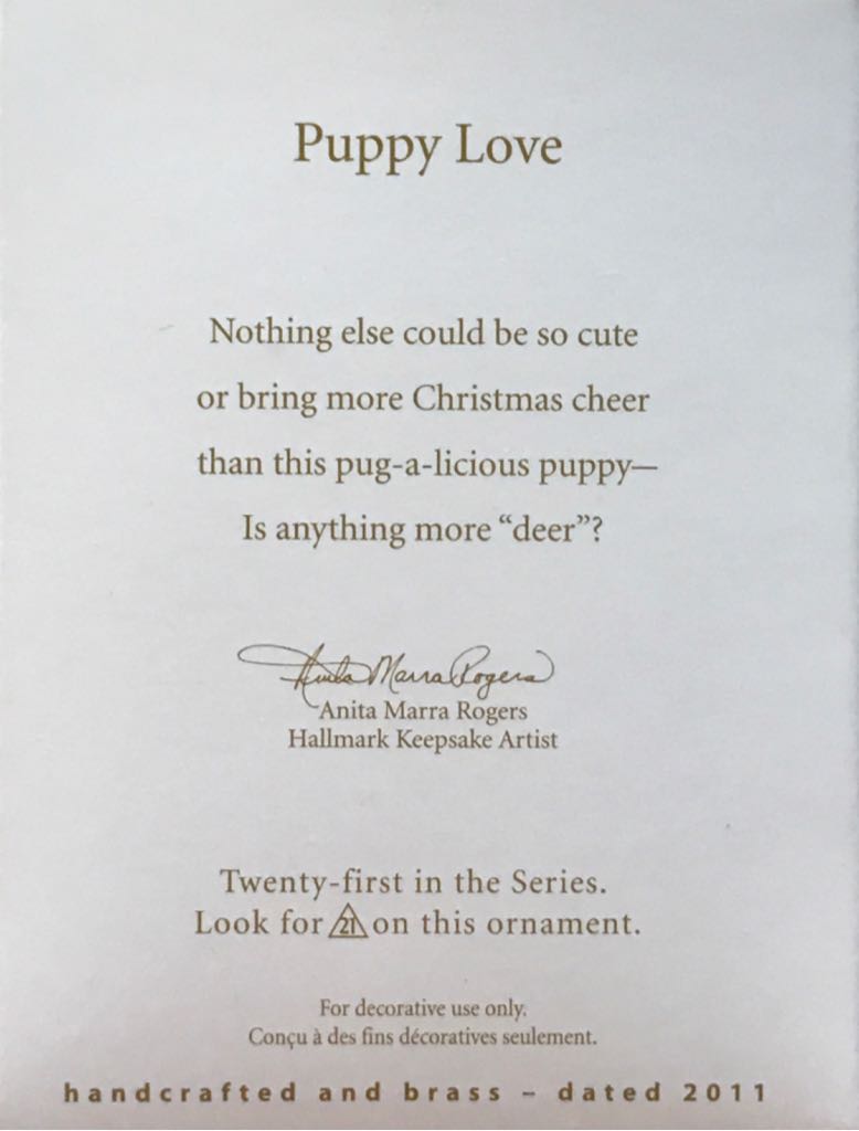 21st Puppy Love - Puppy Love (Dogs) ornament collectible [Barcode 795902197766] - Main Image 2