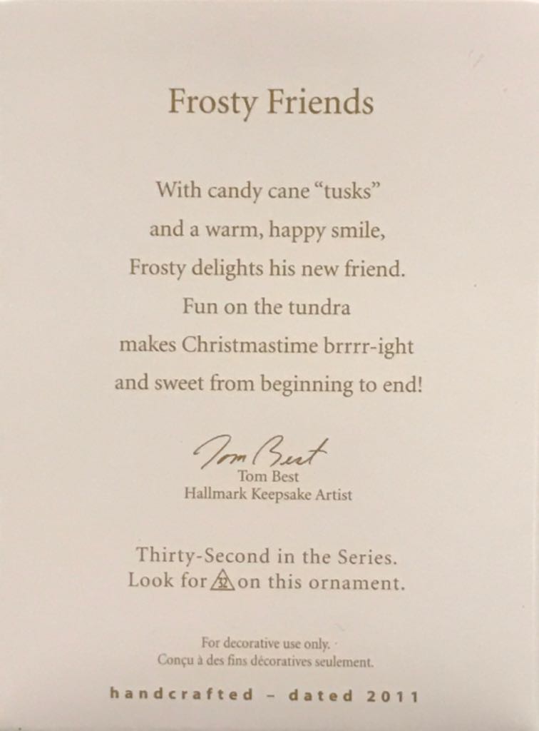 Frosty Friends #32 (2011) - Frosty Friends (Frosty Friends) ornament collectible [Barcode 795902197780] - Main Image 2