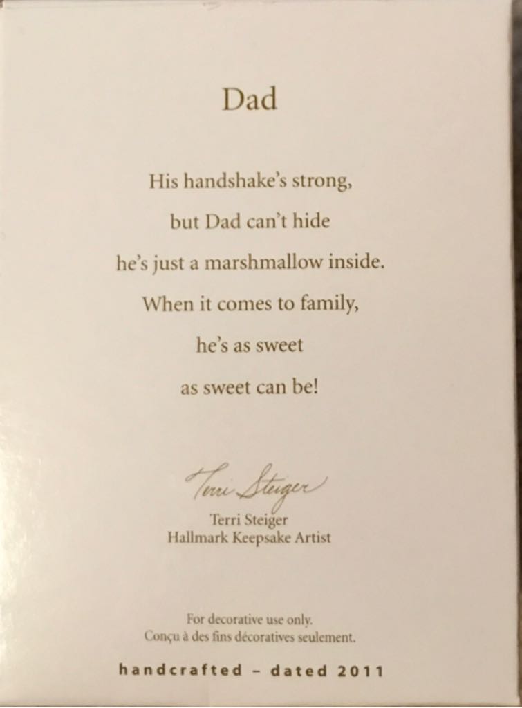 Dad 2011  (Dad) ornament collectible [Barcode 795902198091] - Main Image 2