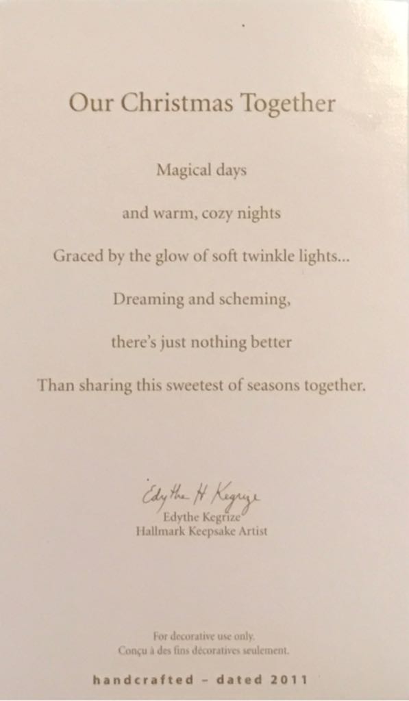 Our Christmas Together - Our Christmas Together (Couples) ornament collectible [Barcode 795902199364] - Main Image 2