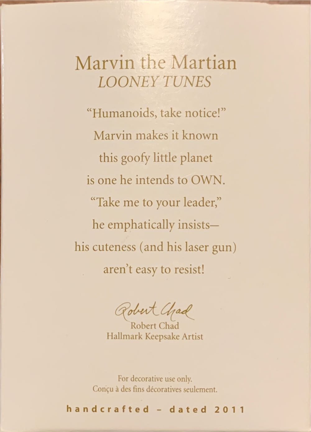 Marvin The Martian - Marvin The Martian (Looney Tunes) ornament collectible [Barcode 795902200077] - Main Image 2