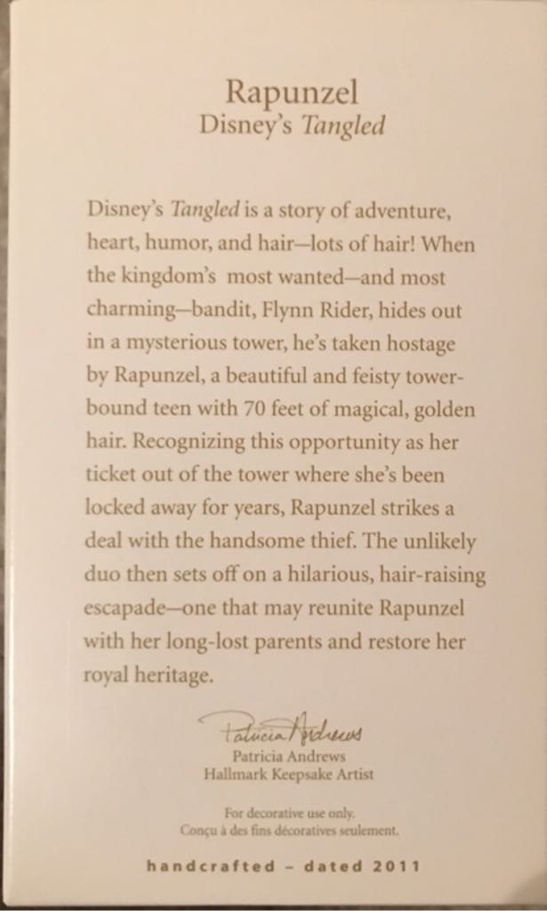 Rapunzel - Disney Tangled (Disney) ornament collectible [Barcode 795902200367] - Main Image 2