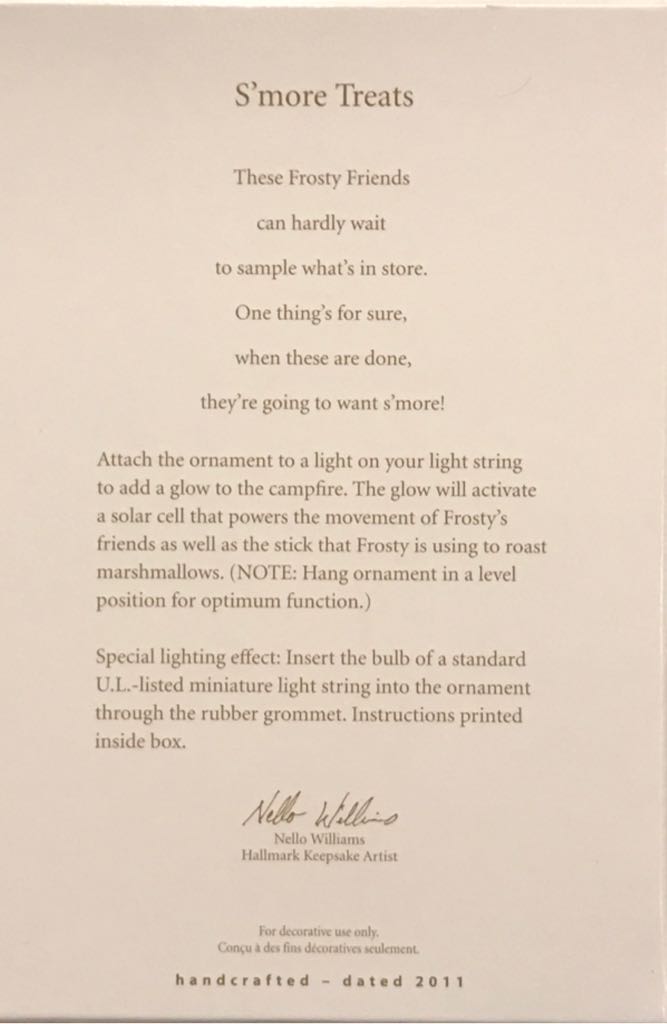 Frosty Friends S’more Treats - Frosty Friends (Magic Light And Sound) ornament collectible [Barcode 795902203382] - Main Image 2