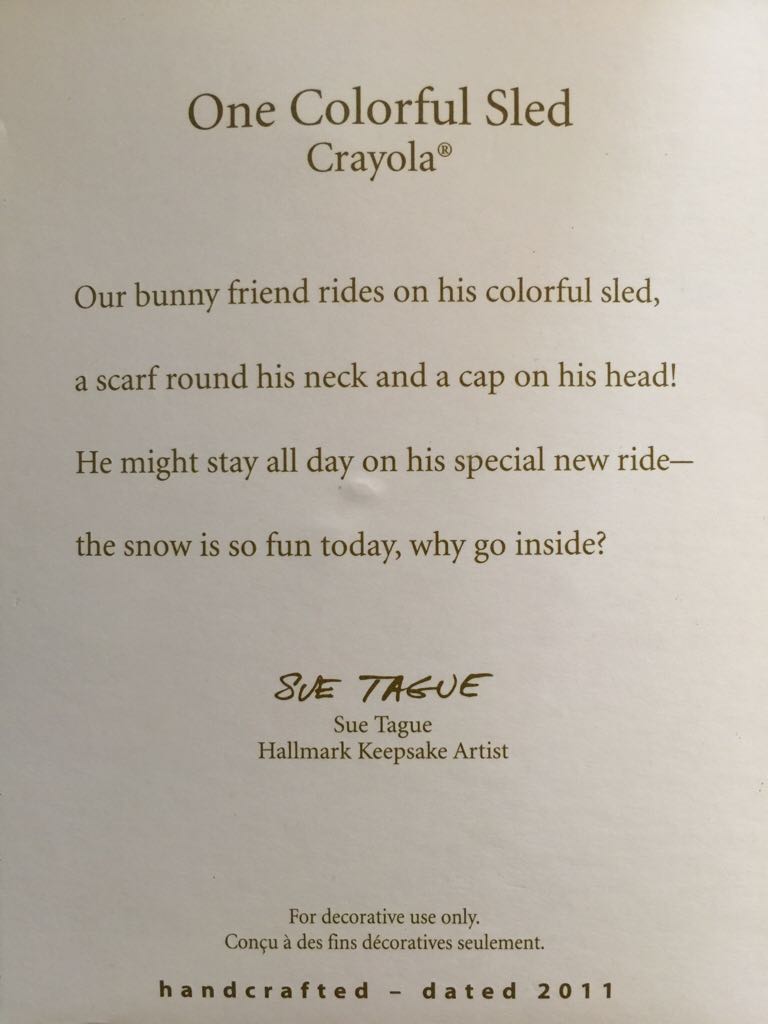 CC’11 One Colorful Sled - Crayola Crayons (Crayola) ornament collectible [Barcode 795902203993] - Main Image 2