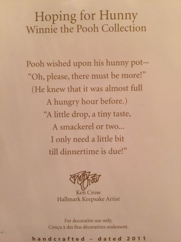 Hoping For Hunny - Winnie the Pooh (Disney) ornament collectible [Barcode 795902204839] - Main Image 2