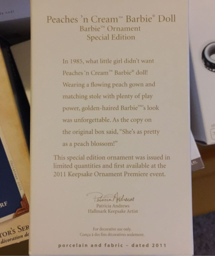 Barbie Peaches’ N Cream Barbie Doll - Barbie (Barbie Ornament) ornament collectible [Barcode 795902205331] - Main Image 2