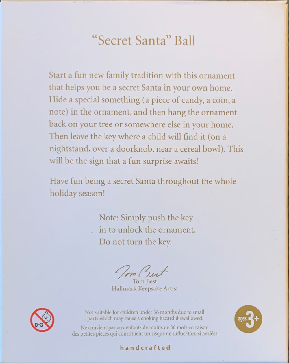 “Secret Santa” Ball - Secret Santa Ball ornament collectible [Barcode 795902208172] - Main Image 2