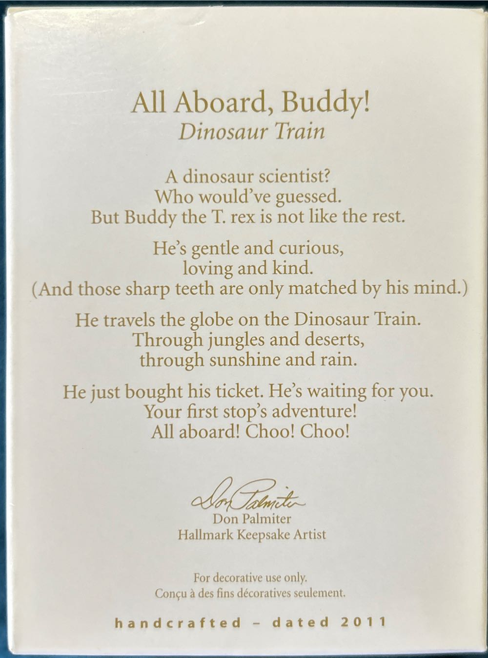 All Aboard, Buddy! - Dinosaur Train (Keepsake) ornament collectible [Barcode 795902211899] - Main Image 2