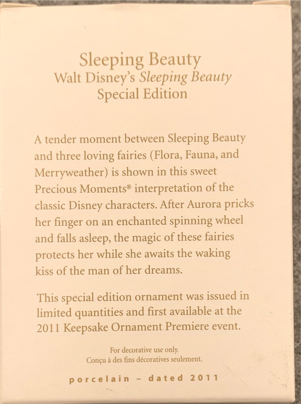 DPM 2011 Sleeping Beauty - Disney Precious Moments (Disney Precious Moments) ornament collectible [Barcode 795902211974] - Main Image 2
