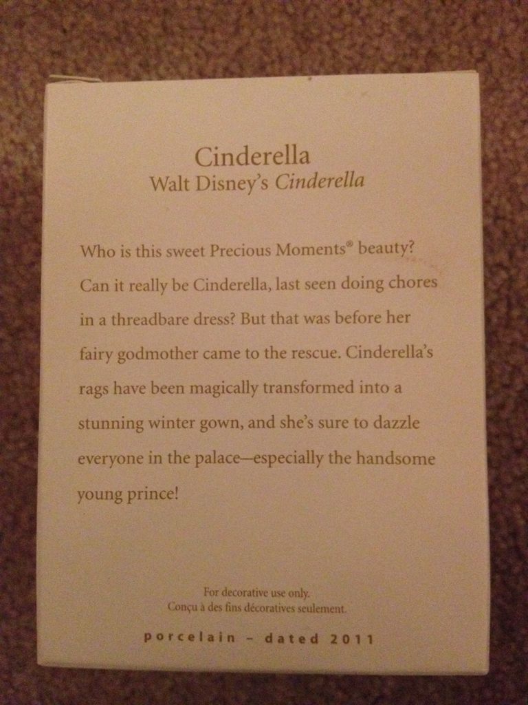 DPM 2011 Cinderella - Precious Moments (Disney Precious Moments) ornament collectible [Barcode 795902211981] - Main Image 2