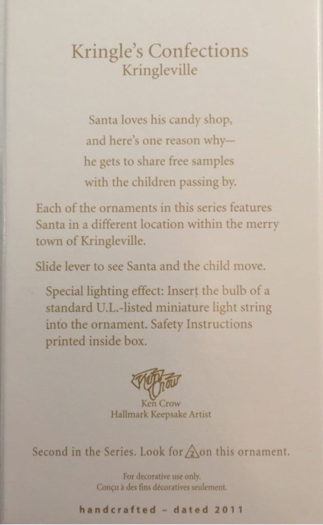Kringle’s Confections - Kringleville Series (Kringleville) ornament collectible [Barcode 795902213220] - Main Image 2