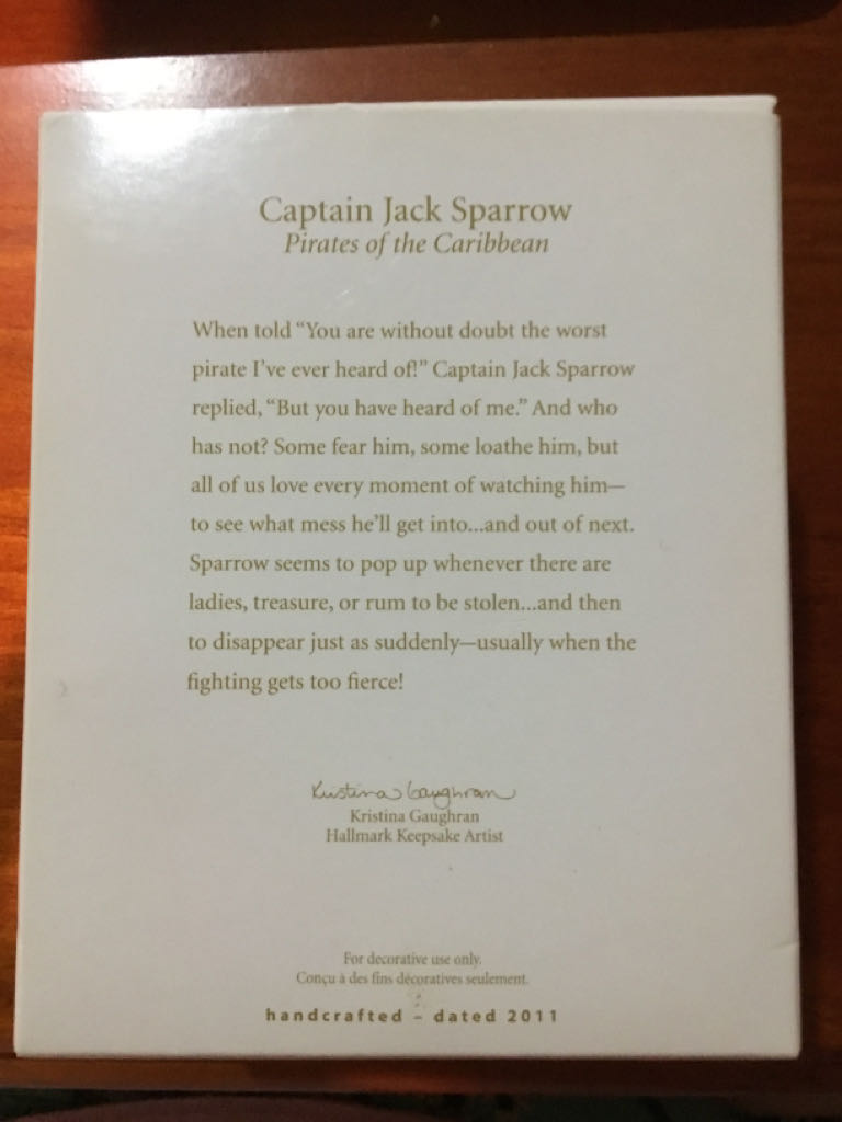 Captain Jack Sparrow - Disney (Pirates Of The Caribbean) ornament collectible [Barcode 795902213725] - Main Image 2