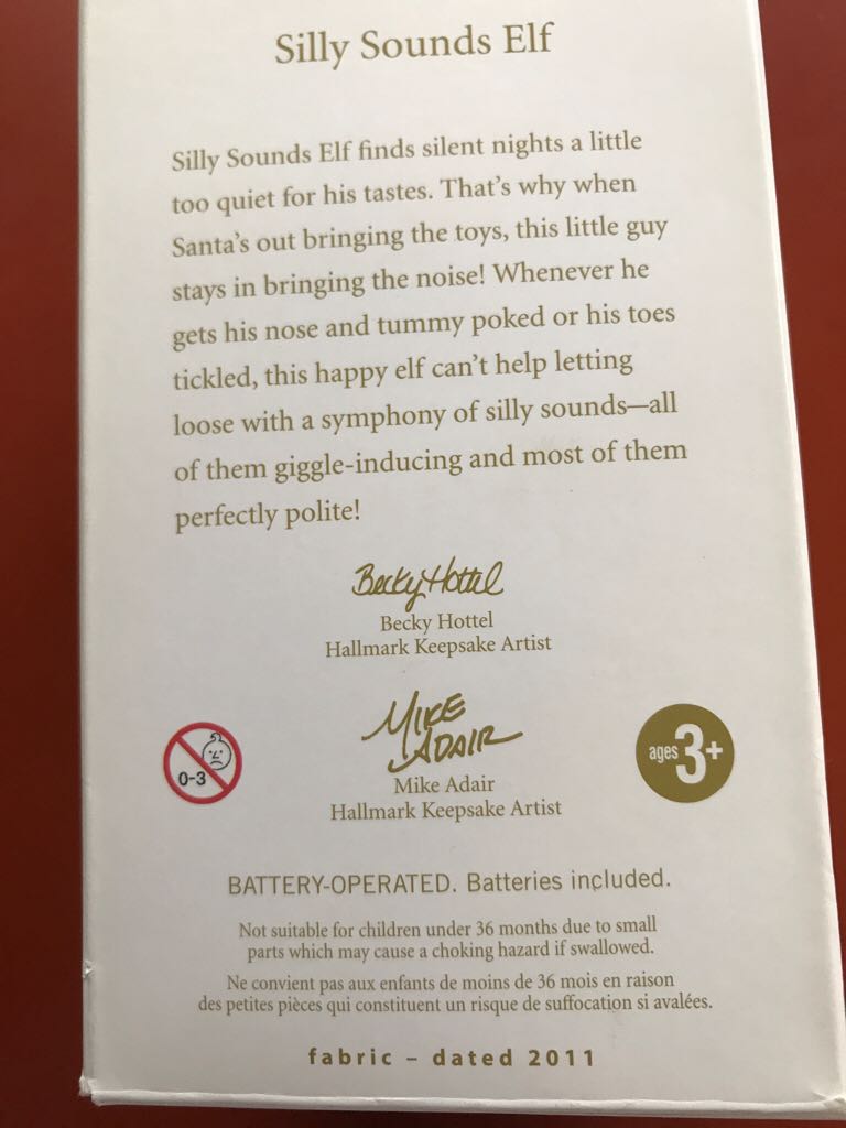 Silly Sounds Elf  ornament collectible [Barcode 795902213770] - Main Image 2