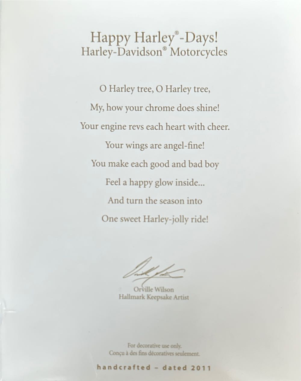 Happy Harley-Days QXI2337 - Harley-Davidson (Harley-Davidson) ornament collectible [Barcode 795902214357] - Main Image 2