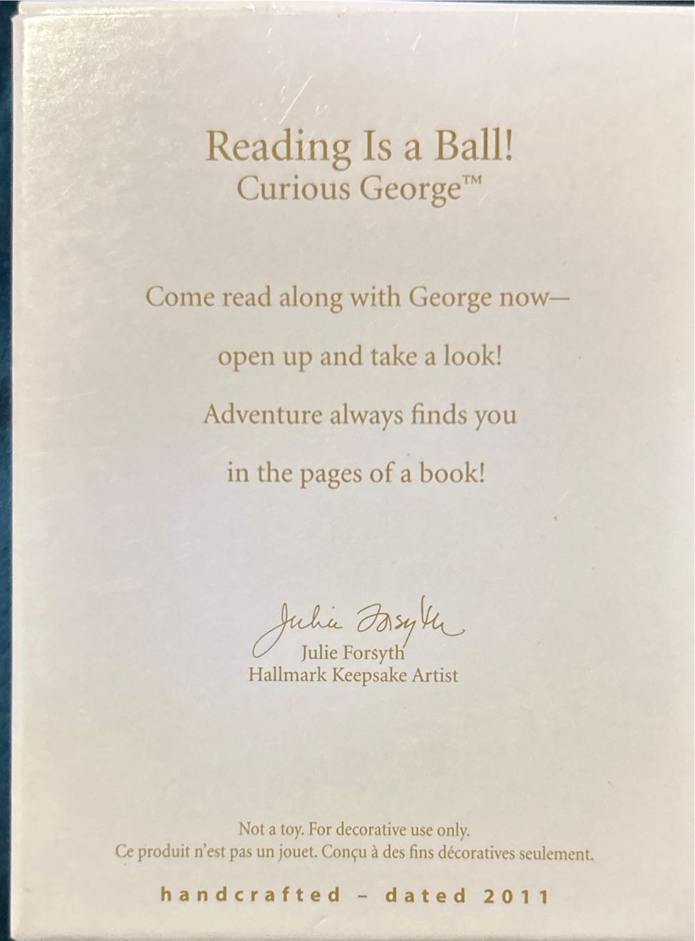 Reading Is A Ball - Curious George (Curious George) ornament collectible [Barcode 795902214388] - Main Image 2