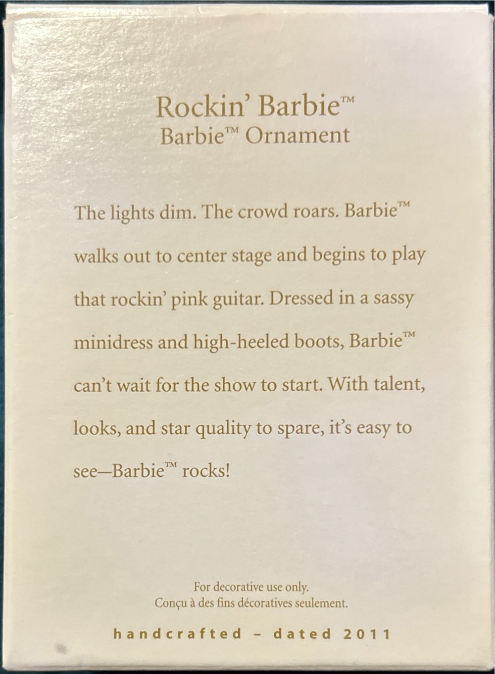 Rockin’ Barbie - Barbie Ornament (Barbie) ornament collectible [Barcode 795902214432] - Main Image 2