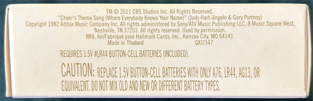 Where Everybody Knows Your Name - Cheers (Cheers) ornament collectible [Barcode 795902214449] - Main Image 3