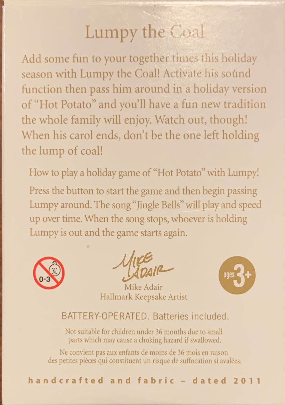 Lumpy The Coal - Magic Sound (Keepsake) ornament collectible [Barcode 795902214494] - Main Image 2