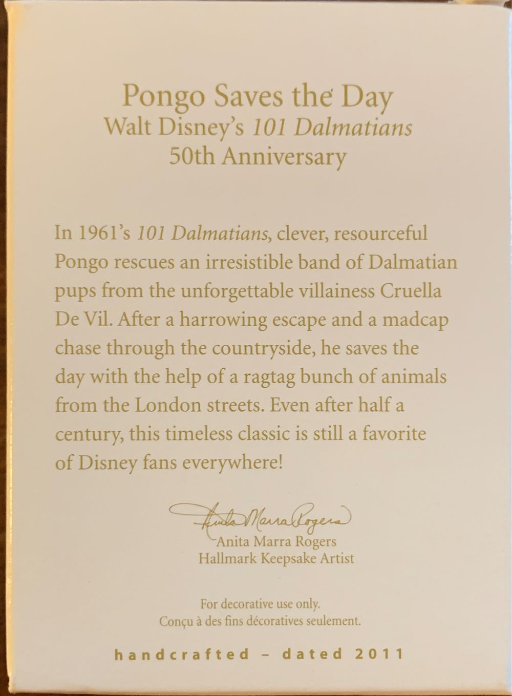 Pongo Saves The Day - Disney 101 Dalamtions (Disney’s 101 Dalmatians 50th Anniversary) ornament collectible [Barcode 795902214661] - Main Image 2