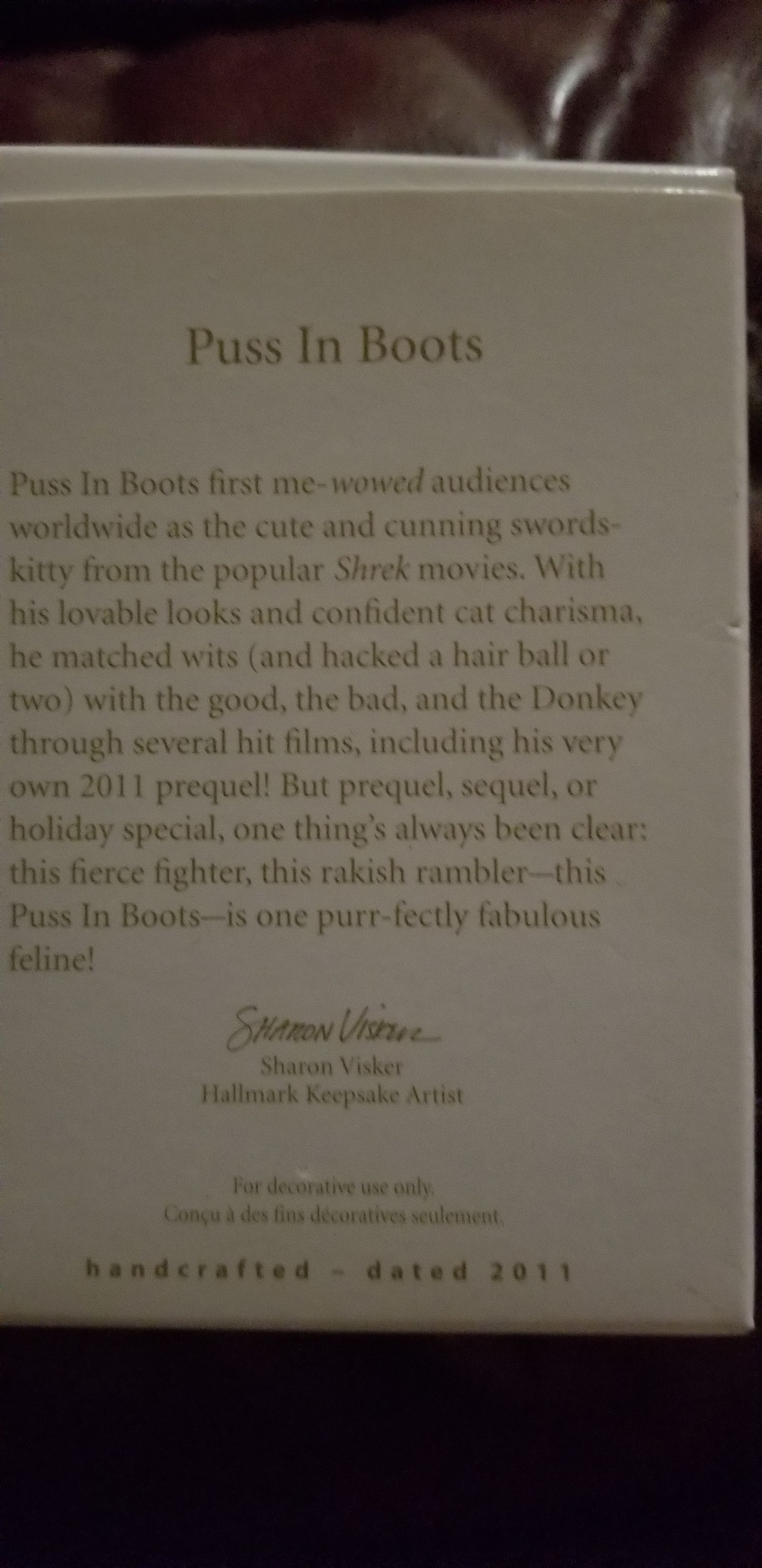 Shrek - Puss In Boots - Shrek (Hallmark Keepsake) ornament collectible [Barcode 795902219550] - Main Image 2