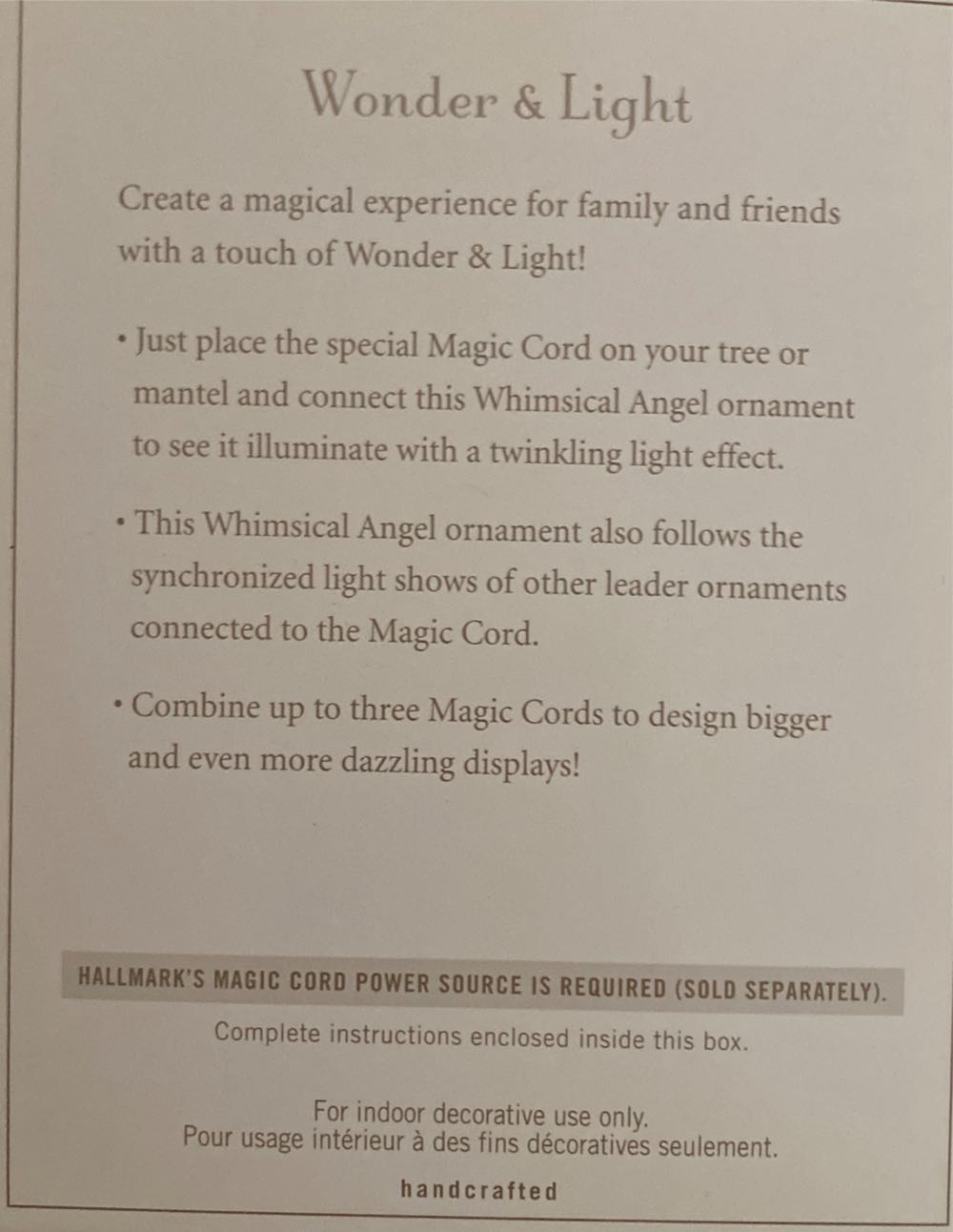 Whimsical Angel  - Wonder & Light (Magic Power Cord) ornament collectible [Barcode 795902229474] - Main Image 2