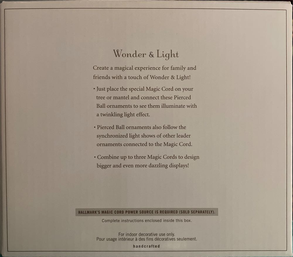 Pierced Ball Ornament Set - Wonder & Light (Magic Power Cord) ornament collectible [Barcode 795902229702] - Main Image 2
