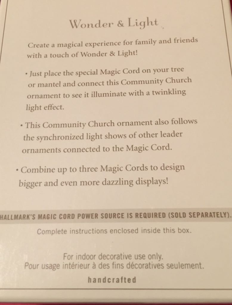Community Church - Magic Cord (Church) ornament collectible [Barcode 795902233327] - Main Image 2