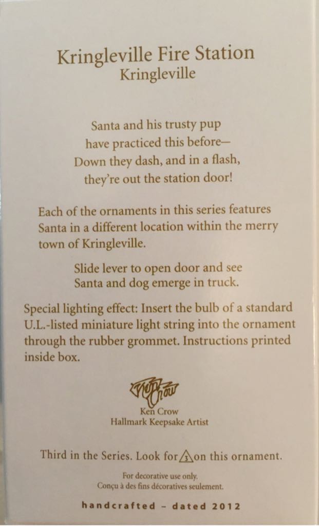 Kringleville Fire Station - Kringleville (Kringleville) ornament collectible [Barcode 795902243234] - Main Image 2