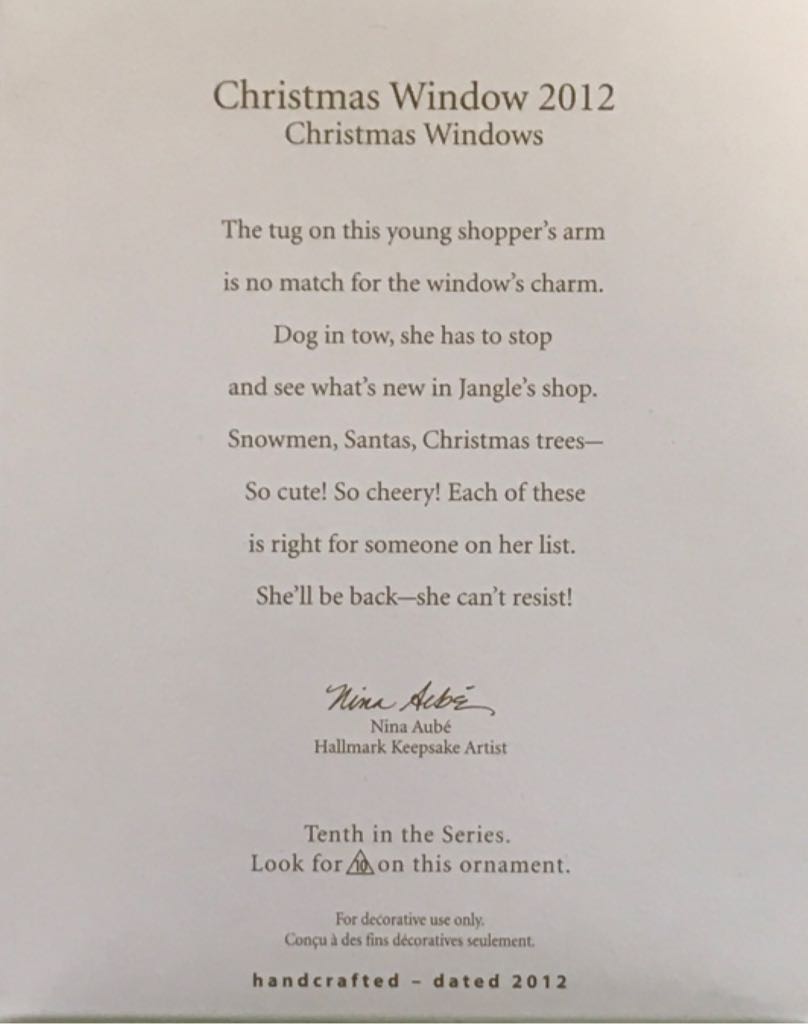 Christmas Window #10 - Christmas Windows (Christmas Window KOC) ornament collectible [Barcode 795902248727] - Main Image 2