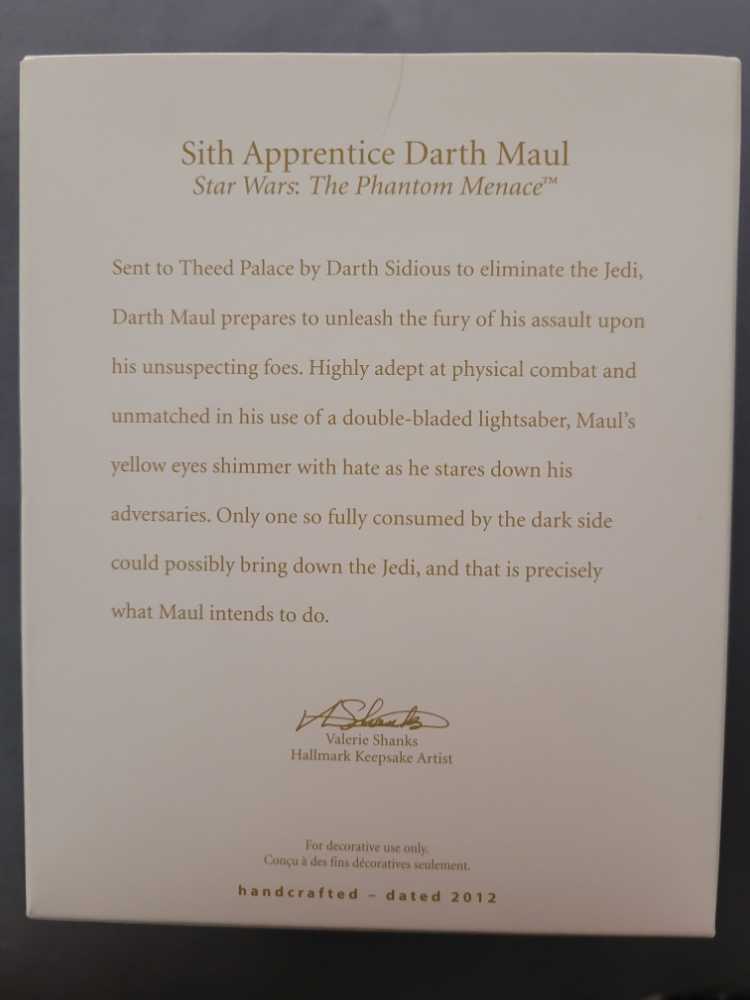 Star Wars:  Sith Apprentice Darth Maul - Star Wars:  The Phantom Menace (Star Wars) ornament collectible [Barcode 795902255305] - Main Image 3