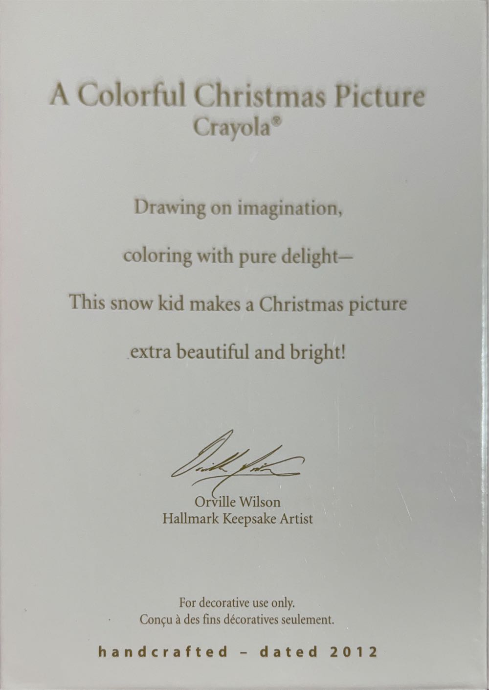 CC’12 A Colorful Christmas Picture - Crayola Crayons (Crayola Crayons) ornament collectible [Barcode 795902255688] - Main Image 2