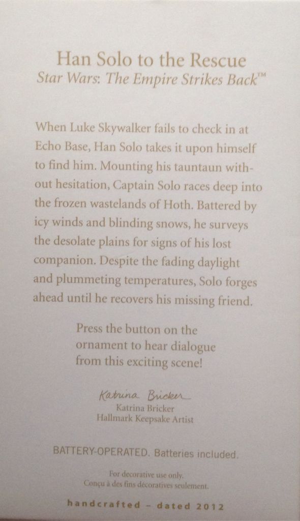 Star Wars:  Han Solo To The Rescue - Star Wars: The Empire Strikes Back (Star Wars) ornament collectible [Barcode 795902256197] - Main Image 2