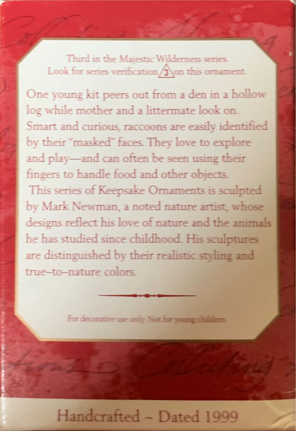 03 - Curious Raccoons - Majestic Wilderness (Raccoons) ornament collectible [Barcode 015012478778] - Main Image 2