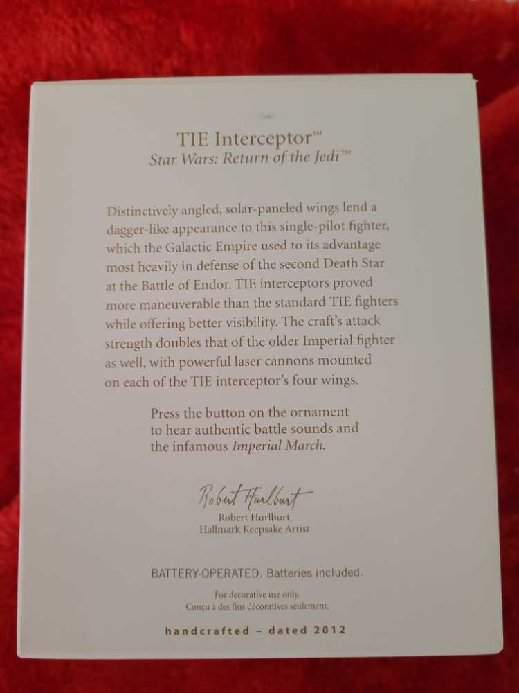 Tie Interceptor - Star Wars (Star Wars: Return Of The Jedi) ornament collectible [Barcode 795902257279] - Main Image 4