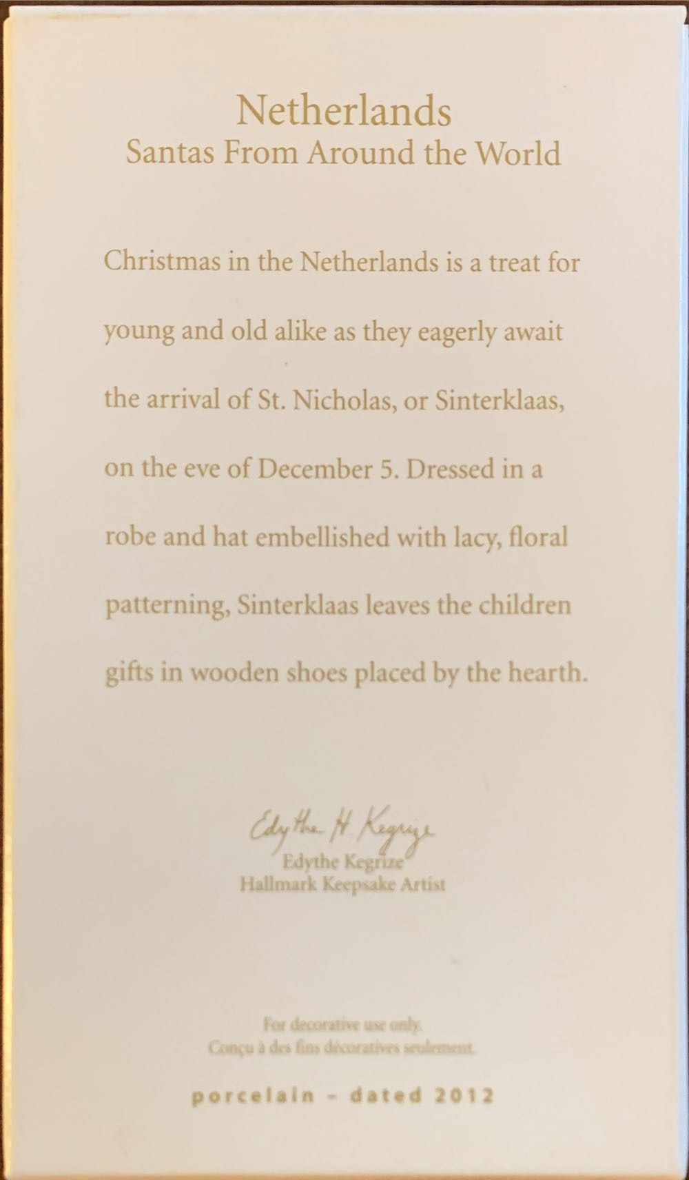 Netherlands Santas From Around The World  - Santas From Around The World (Santa) ornament collectible [Barcode 795902258238] - Main Image 2