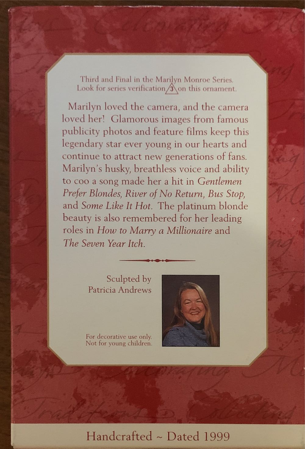 Marilyn Monroe - 3 (of 3) - Marilyn Monroe (Marilyn Monroe) ornament collectible [Barcode 015012478792] - Main Image 2