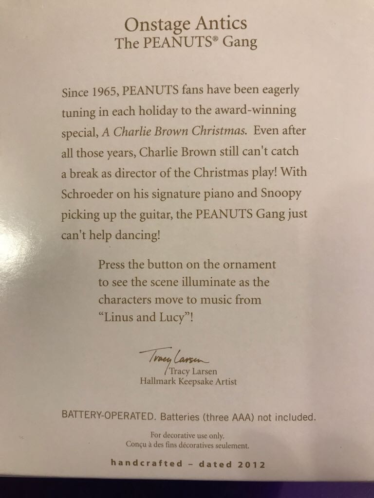 Onstage Antics - The Peanuts Gang (Peanuts) ornament collectible [Barcode 795902259280] - Main Image 2