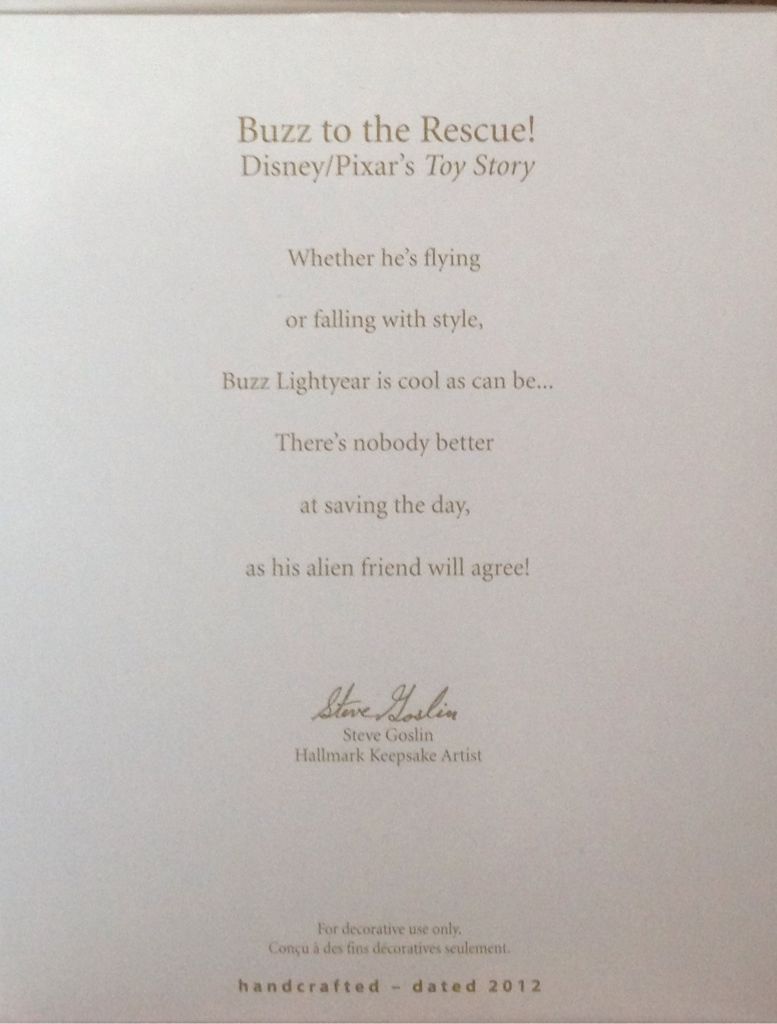 Buzz To The Rescue - Toy Story (Disney) ornament collectible [Barcode 795902261511] - Main Image 2